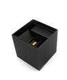 6-pack 6W CUBIC PRO vägglampa - IP65, svart, vidarekoppling, justerbar, fyrkantig, upp/ner, inne/ute, inkl. ljuskälla