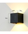 6-pack 6W CUBIC PRO vägglampa - IP65, svart, vidarekoppling, justerbar, fyrkantig, upp/ner, inne/ute, inkl. ljuskälla