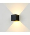 6-pack 6W CUBIC PRO vägglampa - IP65, svart, vidarekoppling, justerbar, fyrkantig, upp/ner, inne/ute, inkl. ljuskälla