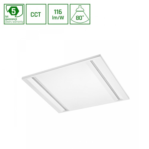 60x60 LED panel, 40W - CCT, infällt panel, vit kant
