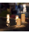 4-pack LED utomhusblockljus, inkl. fjärrkontroll, Ø5,5cm - Höjd: 10/13/15/17cm, Batteri, timerfunktion, trådlös, vattentålig