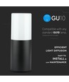 Vt-7616 trädgårdsvägglampa GU10 - aluminiumhus, svart IP54