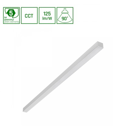 1203mm Allday Basic 40W - 3CCT, 230V, 90°, IP20, 42x37mm, vit, st, UGR19, tak, LED-armatur