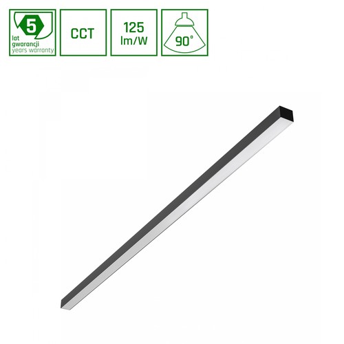 1503mm Allday Basic takarmatur 50W - 3CCT, 230V, 90°, IP20, 42x37mm, svart, PR, UGR19, LED