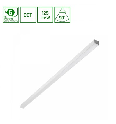 1503mm Allday Basic 50W - 3CCT, 230V, 90°, IP20, 42x37mm, vit, st, UGR19, LED-armatur för tak