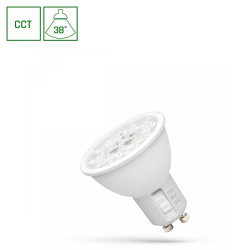 Spectrum LED 3/5/7W GU10 - 230V, CCT, 38°, med lins