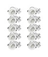 10x 7W Lågprofil downlight RA96 - Direkt i isolering, dimbar, Hål: Ø6,8 cm, Mått: Ø9,3 cm