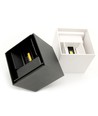 LEDlife CUBIC PRO 6W vägglampa - vidarekopplingsbar, justerbar, fyrkantig, upp/ner, inne / ute, vit, IP65, inkl. ljuskälla