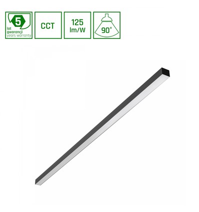 1503mm Allday Basic LED-takarmatur 30W/40W/50W - 3CCT, 230V, 90°, IP20, 42x37mm, svart, st, UGR19