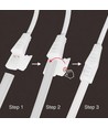 5m 9W/m vattentät slim COB strip - 230V, IP67, 296 LED/m, självhäftande, upp till 50m