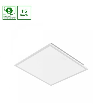 600x600x32 Algine panel 40W - neutralvit, 230V, 120°, IP40, Vit, Mesh