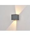 6W CUBIC PRO vägglampa - IP65, grå, vidarekoppling, justerbar, fyrkantig, upp/ner, inne / ute, inkl. ljuskälla