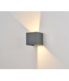 6W CUBIC PRO vägglampa - IP65, grå, vidarekoppling, justerbar, fyrkantig, upp/ner, inne / ute, inkl. ljuskälla