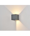 6W CUBIC PRO vägglampa - IP65, grå, viderekoblingsbar, justerbar, fyrkantig, upp/ner, inne / ute, inkl. ljuskälla