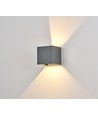 6W CUBIC PRO vägglampa - IP65, grå, vidarekoppling, justerbar, fyrkantig, upp/ner, inne / ute, inkl. ljuskälla