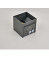 6W CUBIC PRO vägglampa - IP65, grå, vidarekoppling, justerbar, fyrkantig, upp/ner, inne / ute, inkl. ljuskälla