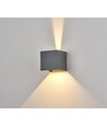 6W CUBIC PRO vägglampa - IP65, grå, vidarekoppling, justerbar, fyrkantig, upp/ner, inne / ute, inkl. ljuskälla