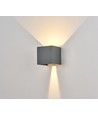 6W CUBIC PRO vägglampa - IP65, grå, vidarekoppling, justerbar, fyrkantig, upp/ner, inne / ute, inkl. ljuskälla