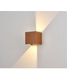 6W CUBIC PRO vägglampa - IP65, Cortenfärgad, vidarekoppling, justerbar, fyrkantig, upp/ned, inne/ute, inkl. ljuskälla