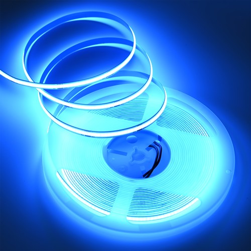 10m 9W/m Ljusblå COB-LED strip - 24V DC, IP20, 320 LED/m