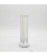 4-pack vita LED-stearinljus inkl. laddningsbas - Ø2cm, Höjd: 25cm, antikljus, inkl. fjärrkontroll, timer