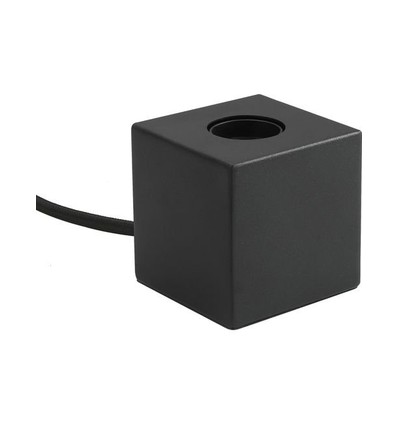 Cube E27 bordslampa - Svart satin, max. 60W, utan ljuskälla