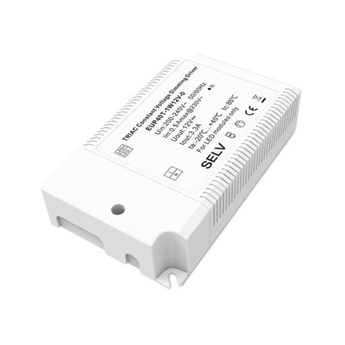 40W / 12V DC dimbar strömförsörjning - 3.3A, Triac fasdimring, IP20 inomhus