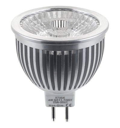 GU5.3 4W LED-lampa - 12-30V, 325lm, 38°, MR16, 2700K