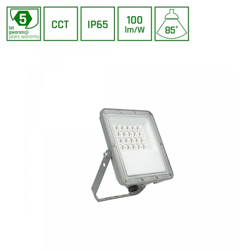 20W NOCTIS MAX CCT strålkastare - IP65, 3 färgtemperaturer, grå, utomhus