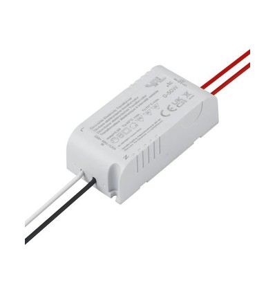 50W / 12V DC dimbar elektronisk transformator - 0-50W, IP20