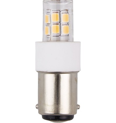 BA15d 2,1W LED-rörlampa - 4,7cm, 2700K, klart glas