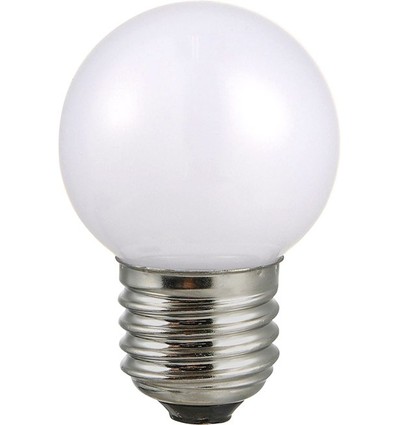 E27 2W LED-klotlampa - G45, 100lm, opalt glas, 3000K