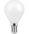 E14 4W dimbar LED-kronlampa - G45, filament, frostat glas, 470lm, 2700K