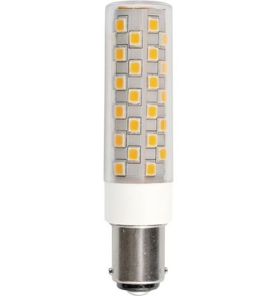 8cm / 6W dimbar BA15d LED-lampa - 840lm, 3000K, klart glas, AC/DC