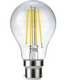B22d 8W dimbar LED-lampa - A60, filament, klart glas, 2700K