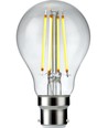 B22d 8W dimbar LED-lampa - A60, filament, klart glas, 2700K