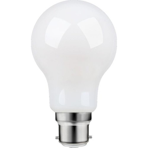 B22d 8W dimbar LED-lampa - A60, filament, matt glas, 806lm, varmvit