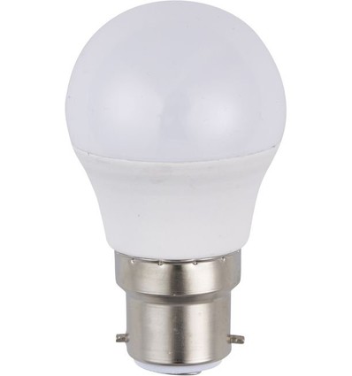 B22d 3W LED-klotlampa, 12-60V - G45, opalt glas, 3000K