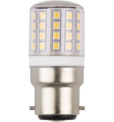 BA22d 4,5W LED-rör, 24-30V - 5,8cm, 550lm, 3000K, klart glas, AC/DC