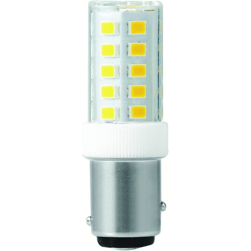 BAY15d 3,5W LED-rörlampa - 5,2cm, 380lm, 3000K, klart glas