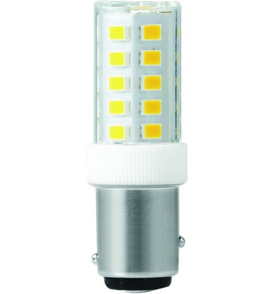 BAY15d 3,5W LED-rörlampa - 5,2cm, 380lm, 3000K, klart glas