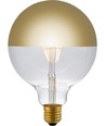 E27 4W dimbar LED-kronlampa - G125, Globe Top Mirror, guld, 2500K, filament