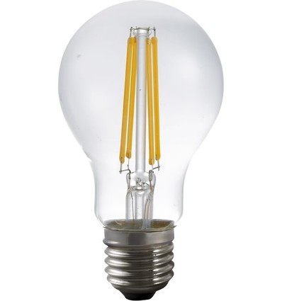 E27 7W LED-filamentlampa med ljussensor - A60, 810lm, klart glas, 2700K