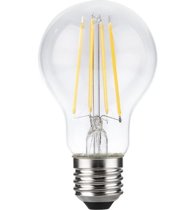 E27 8,5W dimbar LED-lampa - A60, filament, klart glas, 1000lm, 2700K