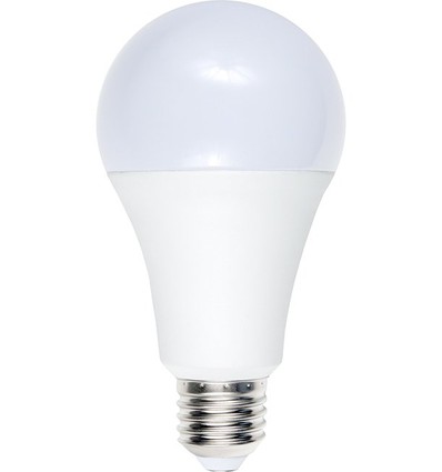 E27 12W LED-lampa, 12-60V - A70, 1100lm, opalt glas, 3000K, AC/DC