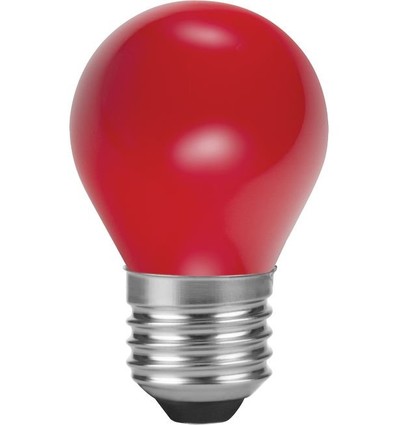 E27 1W LED-kronlampa - G45, röd, Party Colour Premium