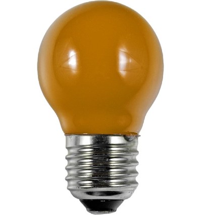 E27 1W LED-klotlampa - G45, Orange, Party Colour Premium