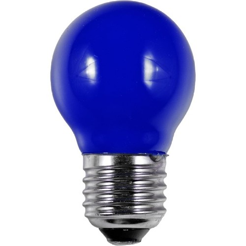 E27 1W LED-kronlampa - Blå, G45 filament, Party Colour Premium