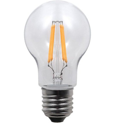 E27 3,5W LED-filamentlampa - A55, 320lm, splittersäker polykarbonat, klar, varmvit