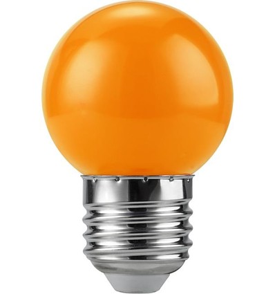 E27 1W LED-klotlampa - G45, Orange, Party-lampa